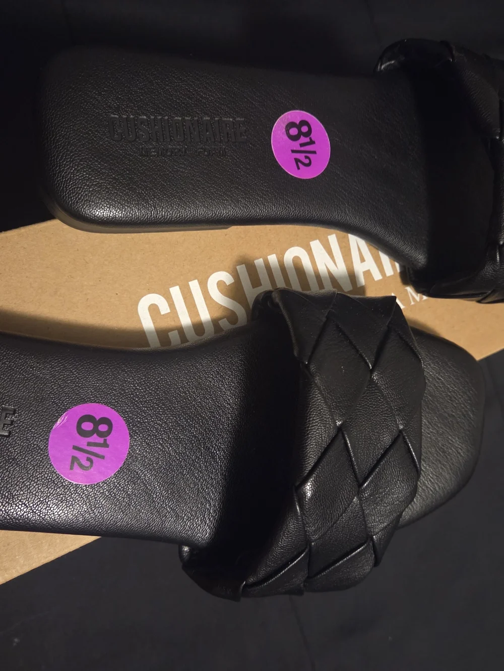 Black Woven Slide Sandals - Women's Comfort Slides